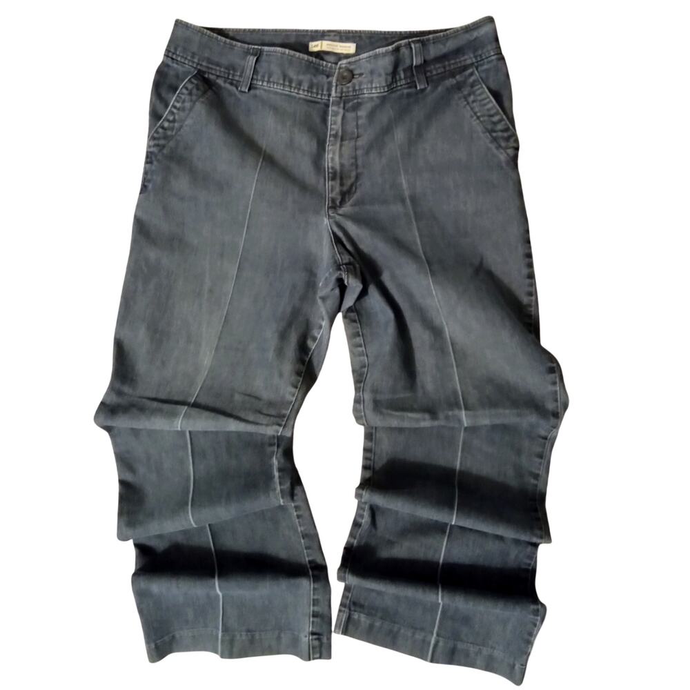 Vintage Lee Women's Natural Bootcut Jeans Y2K Mid Rise Pleated Denim SZ 14M